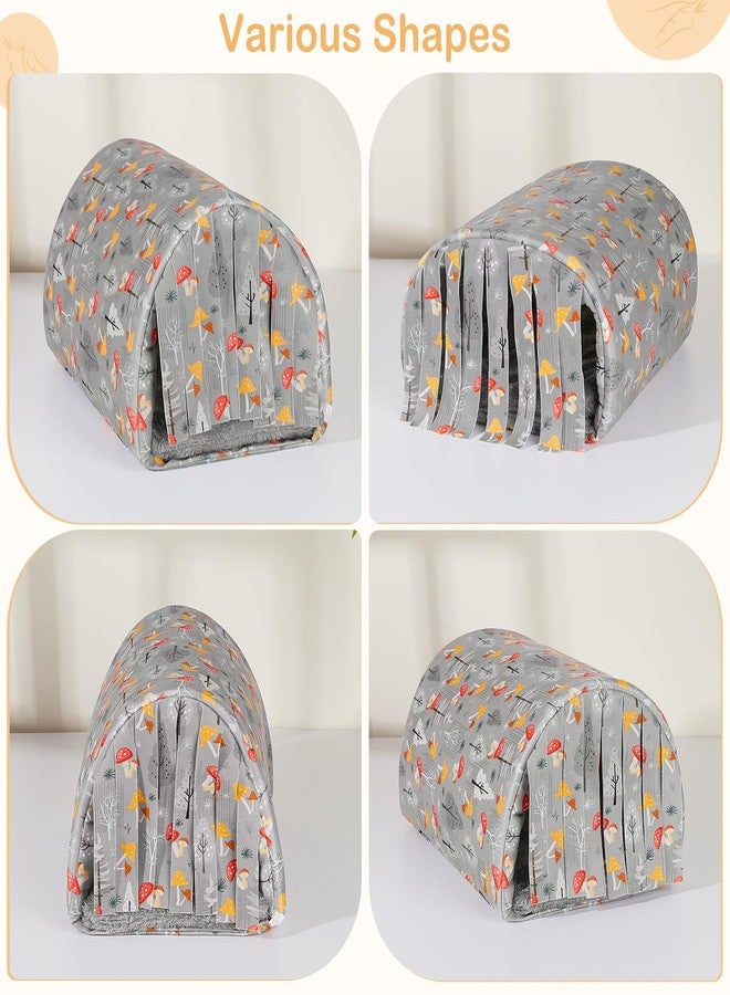 Glittme Guinea Pig Hideout with Curtain and Tunnel - Soft Bed with Cushion - Suitable for Guinea Pig, Hamster, Chinchilla, Bunny - Grey Mushrooms - Image 4